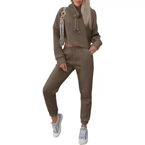 imagePRETTYGARDEN Womens Fall Two Piece Outfits Sweatsuits Set Long Sleeve Hoodies Sweatshirt Pullover Sweatpants Y2K TracksuitsArmy Green