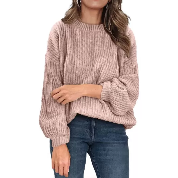 imagePRETTYGARDEN Womens Fashion Sweater Long Sleeve Casual Ribbed Knit Winter Clothes Pullover Sweaters Blouse TopKhaki