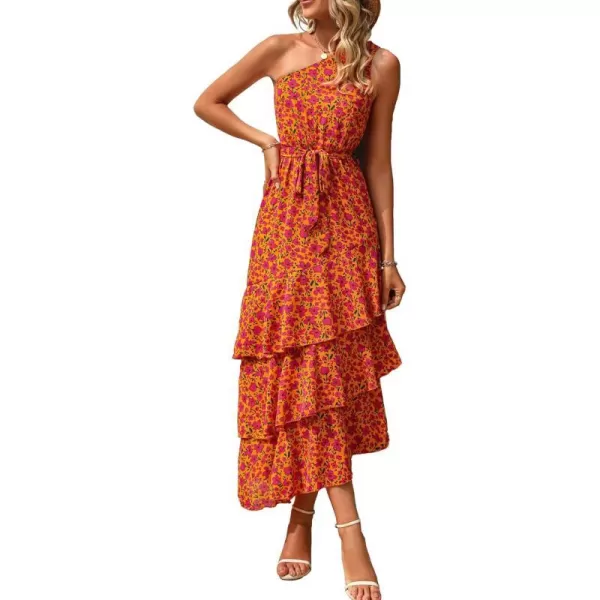 Floral Orange Rose Red