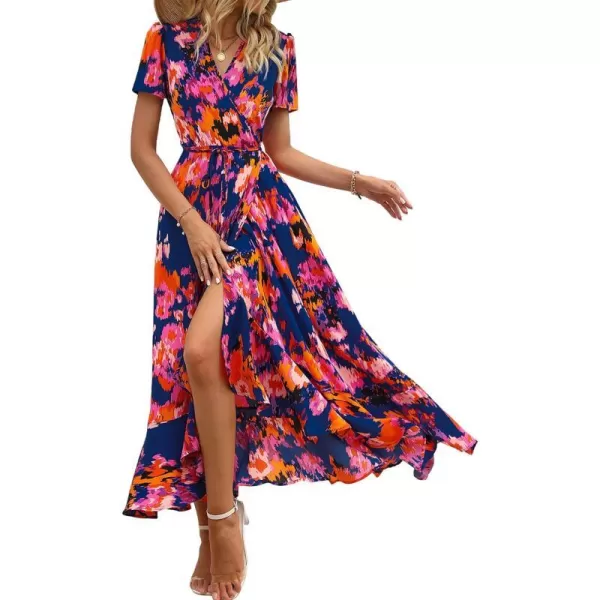 Blue Orange Floral