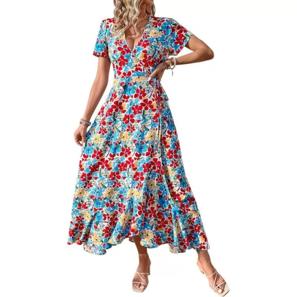 Red Blue Floral