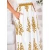 imagePRETTYGARDEN Summer Dress for Women 2025 Floral Sundress Spaghetti Strap Flowy Beach Vacation Boho Maxi DressesWhite Khaki Floral