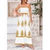imagePRETTYGARDEN Summer Dress for Women 2025 Floral Sundress Spaghetti Strap Flowy Beach Vacation Boho Maxi DressesWhite Khaki Floral