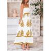 imagePRETTYGARDEN Summer Dress for Women 2025 Floral Sundress Spaghetti Strap Flowy Beach Vacation Boho Maxi DressesWhite Khaki Floral