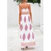 imagePRETTYGARDEN Summer Dress for Women 2025 Floral Sundress Spaghetti Strap Flowy Beach Vacation Boho Maxi DressesWhite Rose Red Floral