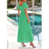 imagePRETTYGARDEN Summer Dresses for Women 2025 Eyelet Square Neck Puff Sleeve Smocked Wedding Guest Maxi Dress with PocketsGreen