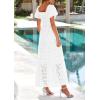 imagePRETTYGARDEN Summer Dresses for Women 2025 Eyelet Square Neck Puff Sleeve Smocked Wedding Guest Maxi Dress with PocketsWhite