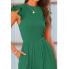 imagePRETTYGARDEN Summer Jumpsuits for Women Dressy 2025 Casual Ruffle Cap Sleeves Romper Crew Neck Rib Knit One Piece OutfitsGreen