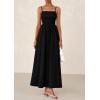 imagePRETTYGARDEN Womens Smocked Maxi Dresses 2025 Summer Beach Sundress Casual Spaghetti Strap Swing A Line Long Flowy DressBlack