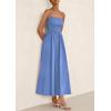 imagePRETTYGARDEN Womens Smocked Maxi Dresses 2025 Summer Beach Sundress Casual Spaghetti Strap Swing A Line Long Flowy DressBlue
