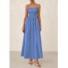 imagePRETTYGARDEN Womens Smocked Maxi Dresses 2025 Summer Beach Sundress Casual Spaghetti Strap Swing A Line Long Flowy DressBlue