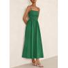 imagePRETTYGARDEN Womens Smocked Maxi Dresses 2025 Summer Beach Sundress Casual Spaghetti Strap Swing A Line Long Flowy DressDark Green