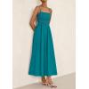 imagePRETTYGARDEN Womens Smocked Maxi Dresses 2025 Summer Beach Sundress Casual Spaghetti Strap Swing A Line Long Flowy DressLake Blue