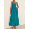 imagePRETTYGARDEN Womens Smocked Maxi Dresses 2025 Summer Beach Sundress Casual Spaghetti Strap Swing A Line Long Flowy DressLake Blue