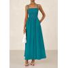 imagePRETTYGARDEN Womens Smocked Maxi Dresses 2025 Summer Beach Sundress Casual Spaghetti Strap Swing A Line Long Flowy DressLake Blue