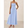imagePRETTYGARDEN Womens Smocked Maxi Dresses 2025 Summer Beach Sundress Casual Spaghetti Strap Swing A Line Long Flowy DressLight Blue