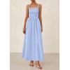 imagePRETTYGARDEN Womens Smocked Maxi Dresses 2025 Summer Beach Sundress Casual Spaghetti Strap Swing A Line Long Flowy DressLight Blue