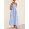 imagePRETTYGARDEN Womens Smocked Maxi Dresses 2025 Summer Beach Sundress Casual Spaghetti Strap Swing A Line Long Flowy DressLight Blue