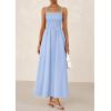 imagePRETTYGARDEN Womens Smocked Maxi Dresses 2025 Summer Beach Sundress Casual Spaghetti Strap Swing A Line Long Flowy DressLight Blue
