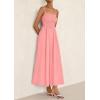 imagePRETTYGARDEN Womens Smocked Maxi Dresses 2025 Summer Beach Sundress Casual Spaghetti Strap Swing A Line Long Flowy DressPink