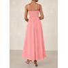 imagePRETTYGARDEN Womens Smocked Maxi Dresses 2025 Summer Beach Sundress Casual Spaghetti Strap Swing A Line Long Flowy DressPink