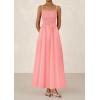 imagePRETTYGARDEN Womens Smocked Maxi Dresses 2025 Summer Beach Sundress Casual Spaghetti Strap Swing A Line Long Flowy DressPink