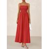 imagePRETTYGARDEN Womens Smocked Maxi Dresses 2025 Summer Beach Sundress Casual Spaghetti Strap Swing A Line Long Flowy DressRed