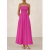 imagePRETTYGARDEN Womens Smocked Maxi Dresses 2025 Summer Beach Sundress Casual Spaghetti Strap Swing A Line Long Flowy DressRose Red