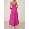 imagePRETTYGARDEN Womens Smocked Maxi Dresses 2025 Summer Beach Sundress Casual Spaghetti Strap Swing A Line Long Flowy DressRose Red