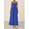 imagePRETTYGARDEN Womens Smocked Maxi Dresses 2025 Summer Beach Sundress Casual Spaghetti Strap Swing A Line Long Flowy DressRoyal Blue
