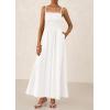 imagePRETTYGARDEN Womens Smocked Maxi Dresses 2025 Summer Beach Sundress Casual Spaghetti Strap Swing A Line Long Flowy DressWhite