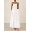 imagePRETTYGARDEN Womens Smocked Maxi Dresses 2025 Summer Beach Sundress Casual Spaghetti Strap Swing A Line Long Flowy DressWhite