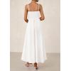 imagePRETTYGARDEN Womens Smocked Maxi Dresses 2025 Summer Beach Sundress Casual Spaghetti Strap Swing A Line Long Flowy DressWhite