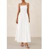 imagePRETTYGARDEN Womens Smocked Maxi Dresses 2025 Summer Beach Sundress Casual Spaghetti Strap Swing A Line Long Flowy DressWhite