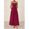 imagePRETTYGARDEN Womens Smocked Maxi Dresses 2025 Summer Beach Sundress Casual Spaghetti Strap Swing A Line Long Flowy DressWine Red