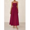 imagePRETTYGARDEN Womens Smocked Maxi Dresses 2025 Summer Beach Sundress Casual Spaghetti Strap Swing A Line Long Flowy DressWine Red