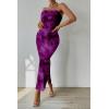 imagePRETTYGARDEN Womens Summer Maxi Bodycon Dresses Strapless Tube Top Printed Long Party Club Slit DressFloral Purple