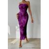 imagePRETTYGARDEN Womens Summer Maxi Bodycon Dresses Strapless Tube Top Printed Long Party Club Slit DressFloral Purple