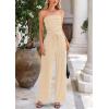 imagePRETTYGARDEN Womens Summer Outfits 2 Piece Sets Casual Ribbed Knit Crop Tube Top Wide Leg Pants Spring Matching Lounge SetApricot