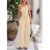 imagePRETTYGARDEN Womens Summer Outfits 2 Piece Sets Casual Ribbed Knit Crop Tube Top Wide Leg Pants Spring Matching Lounge SetApricot
