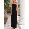 imagePRETTYGARDEN Womens Summer Outfits 2 Piece Sets Casual Ribbed Knit Crop Tube Top Wide Leg Pants Spring Matching Lounge SetBlack