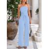 imagePRETTYGARDEN Womens Summer Outfits 2 Piece Sets Casual Ribbed Knit Crop Tube Top Wide Leg Pants Spring Matching Lounge SetLight Blue
