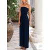 imagePRETTYGARDEN Womens Summer Outfits 2 Piece Sets Casual Ribbed Knit Crop Tube Top Wide Leg Pants Spring Matching Lounge SetNavy