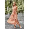 imagePRETTYGARDEN Womens Summer Floral Maxi Sun Dress Sleeveless Halter Neck Flowy Ruffle Hem Long Boho Dresses with BeltFloral Apricot