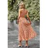 imagePRETTYGARDEN Womens Summer Floral Maxi Sun Dress Sleeveless Halter Neck Flowy Ruffle Hem Long Boho Dresses with BeltFloral Apricot