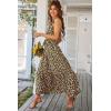 imagePRETTYGARDEN Womens Summer Floral Maxi Sun Dress Sleeveless Halter Neck Flowy Ruffle Hem Long Boho Dresses with BeltFloral Black
