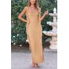 imagePRETTYGARDEN Womens Summer Long Formal Wedding Guest Dress Sleeveless Ruffle Cocktail Party Maxi Bodycon DressesApricot