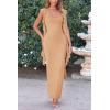 imagePRETTYGARDEN Womens Summer Long Formal Wedding Guest Dress Sleeveless Ruffle Cocktail Party Maxi Bodycon DressesApricot