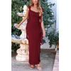 imagePRETTYGARDEN Womens Summer Long Formal Wedding Guest Dress Sleeveless Ruffle Cocktail Party Maxi Bodycon DressesDark Wine Red