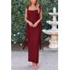 imagePRETTYGARDEN Womens Summer Long Formal Wedding Guest Dress Sleeveless Ruffle Cocktail Party Maxi Bodycon DressesDark Wine Red